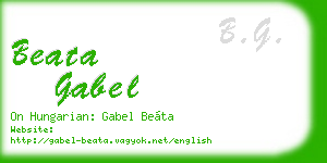 beata gabel business card